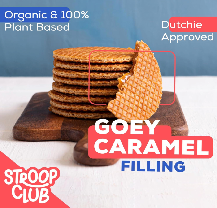 Traditional Caramel Organic and Plant Based Stroopwafel 6x 2-pack (12 total)