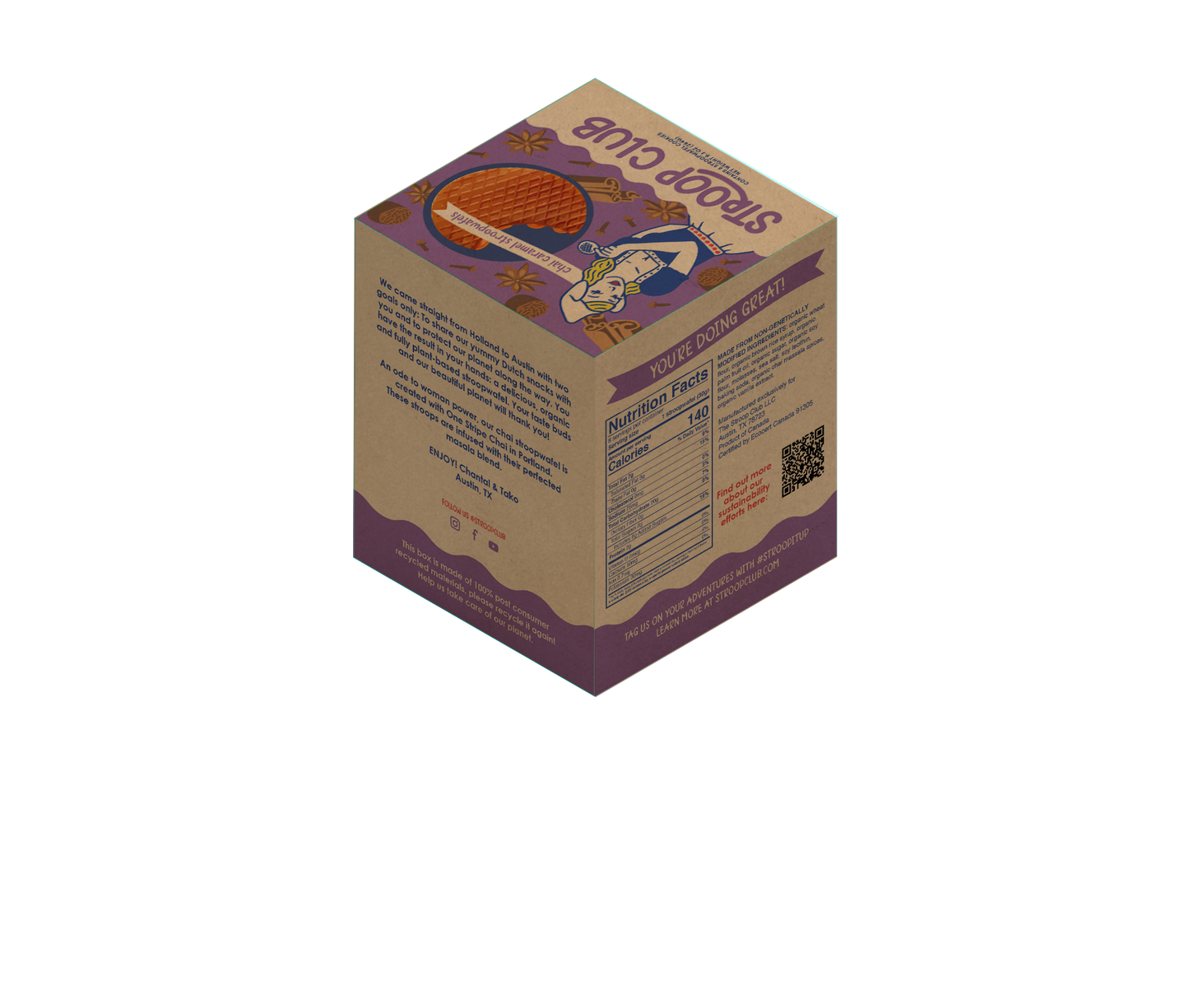 Chai Caramel Plant Based and Organic Stroopwafel 3x 8-pack (24 total)