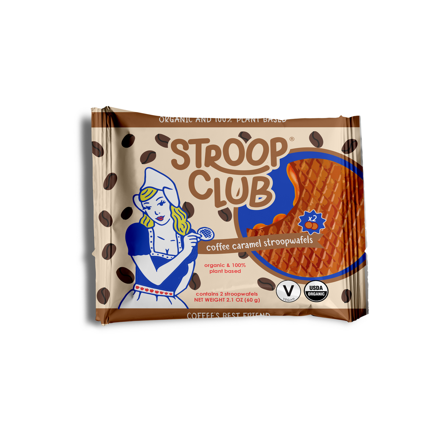 Coffee Caramel Plant Based and Organic Stroopwafels (6x 2-pack - 12 total)
