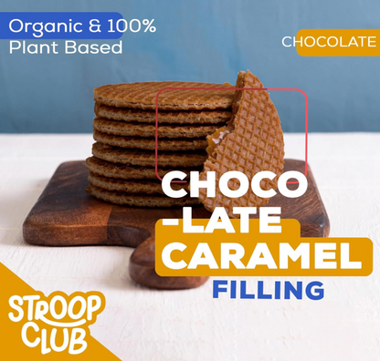 Chocolate Caramel Plant Based and Organic Stroopwafel 3x 8-pack Chocolate Caramel Plant Based and Organic Stroopwafel 3x 8-pack