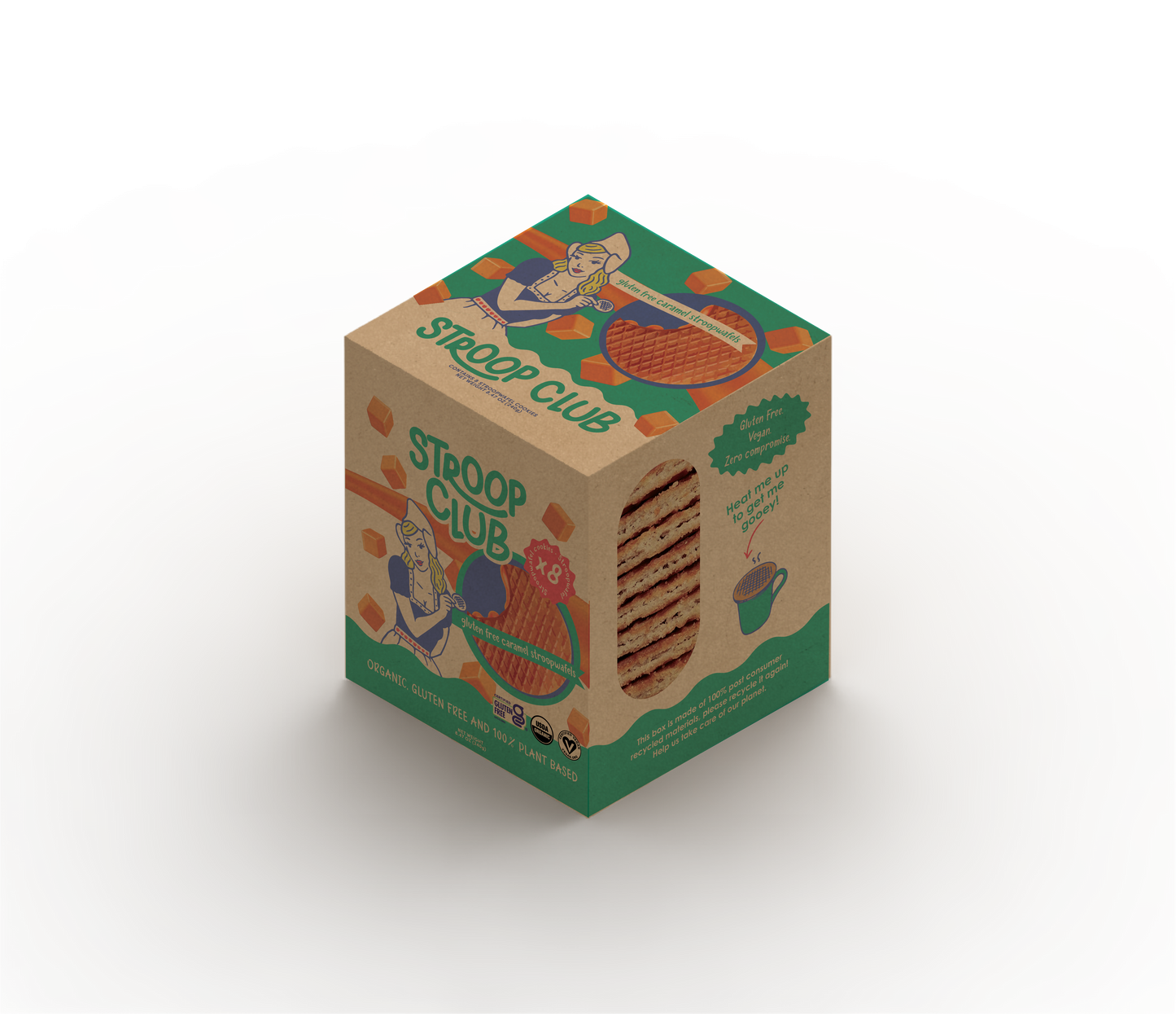 Gluten Free and Plant Based Caramel Organic Stroopwafel 3x 8-pack (24 total)