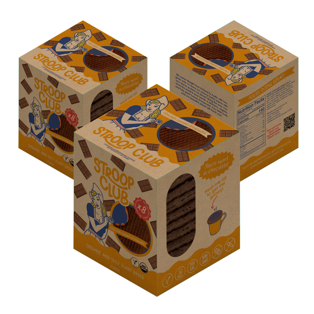 Chocolate Caramel Plant Based and Organic Stroopwafel 3x 8-pack (24 total)