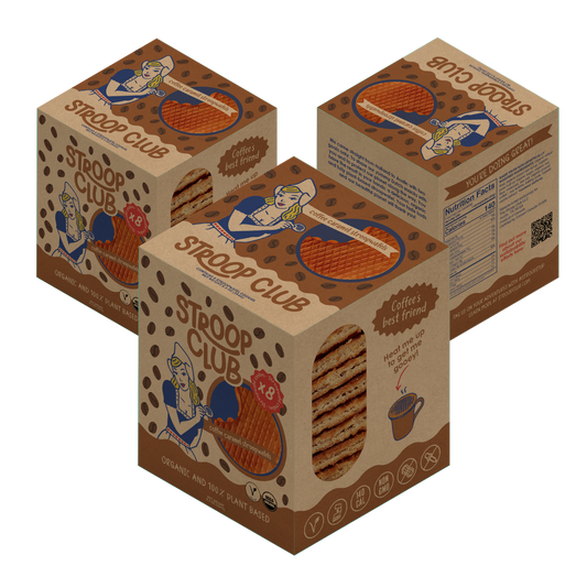 Coffee Caramel Plant Based and Organic Stroopwafel 3x 8-pack (24 total)