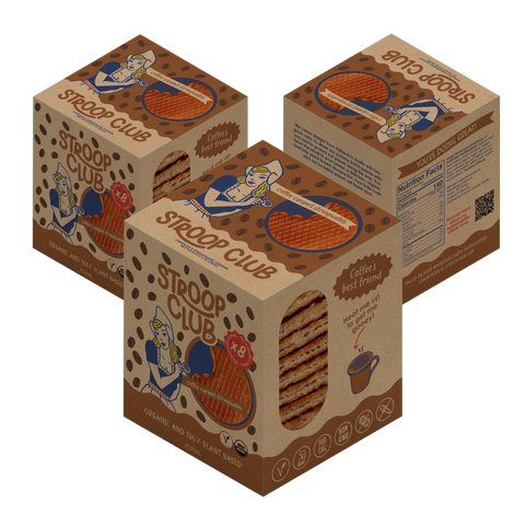 Coffee Caramel Plant Based and Organic Stroopwafel 3x 8-pack (24 total)