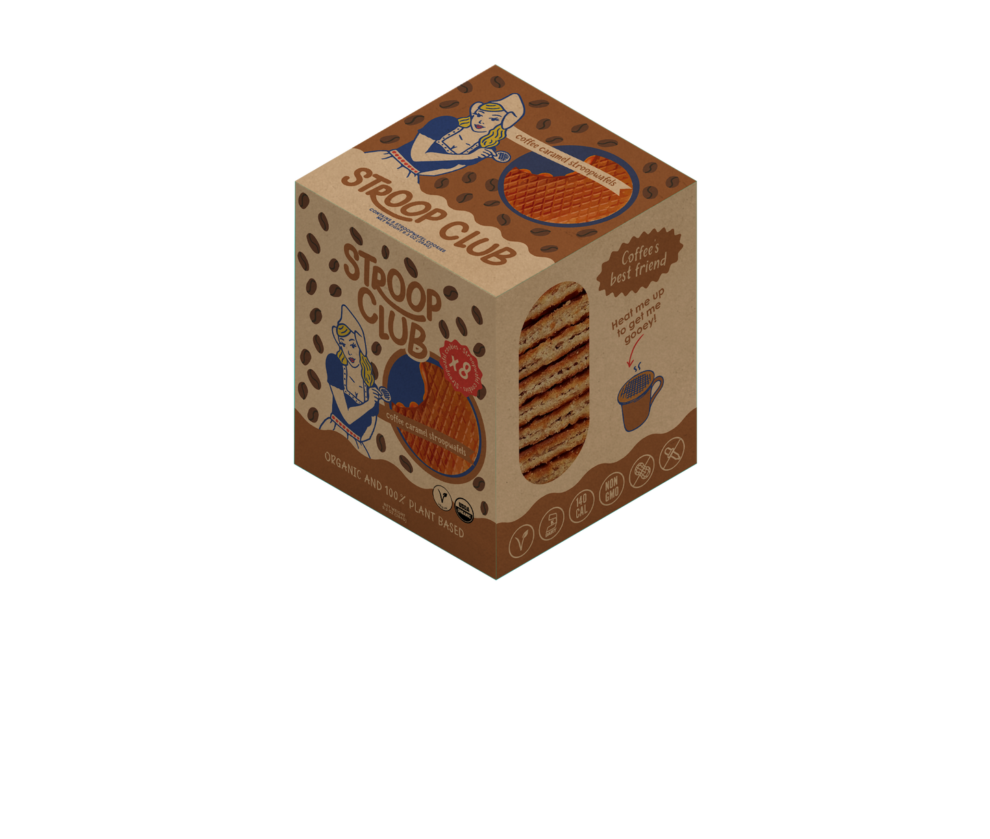 Coffee Caramel Plant Based and Organic Stroopwafel 3x 8-pack (24 total)