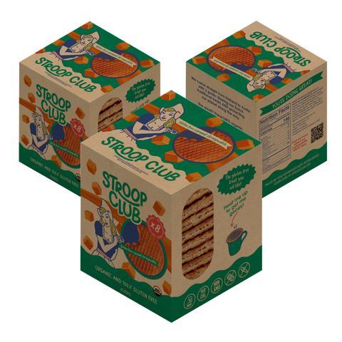 **NON-VEGAN** Gluten Free Caramel Organic Stroopwafel 3x 8-pack (24 total)