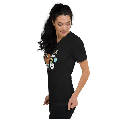 Stroop Club Austin Coffee V-Neck Shirt (Unisex)